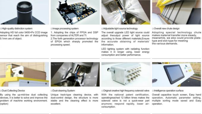 Intelligent Grain Color Sorter , RGB CCD Optical Sorting Machine